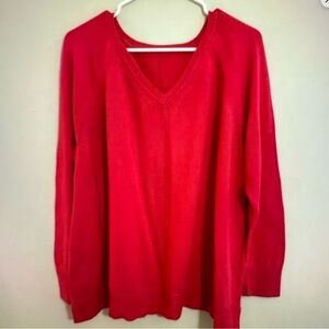 Talbots coral V-Neck sweater size 2X woman’s boxy
